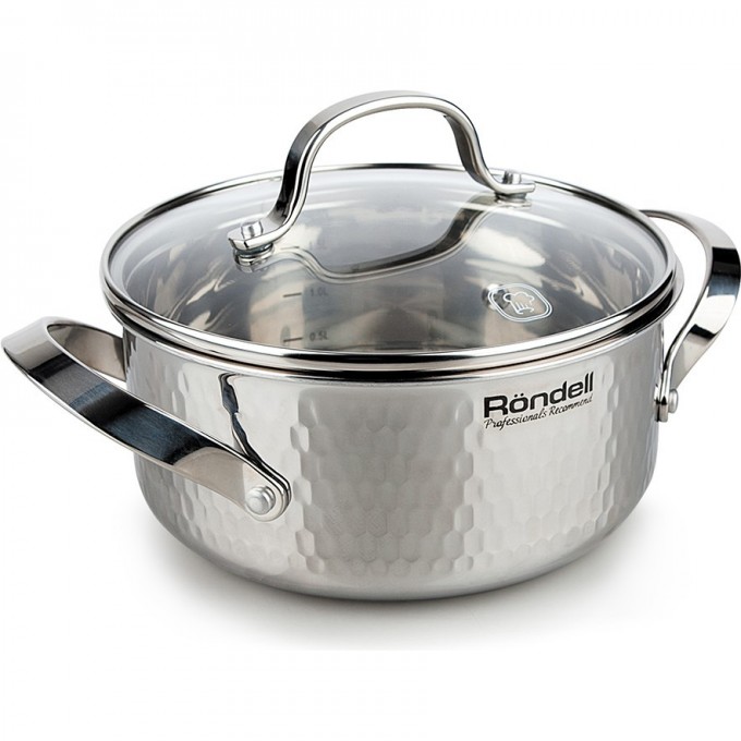 Кастрюля с крышкой RONDELL RAINDROPS 24 см, 4,7 л RDS-829