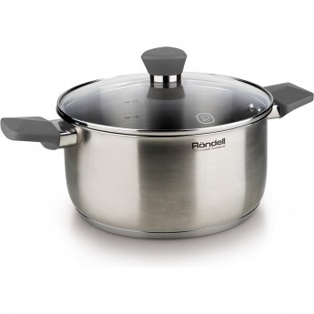 Кастрюля с крышкой RONDELL STRIKE 20 см 2,8 л черные ручки Кастрюля с крышкой RONDELL STRIKE 20 см 2,8 л черные ручки